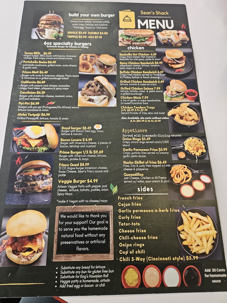 Sean's Shack Menu - Image 5